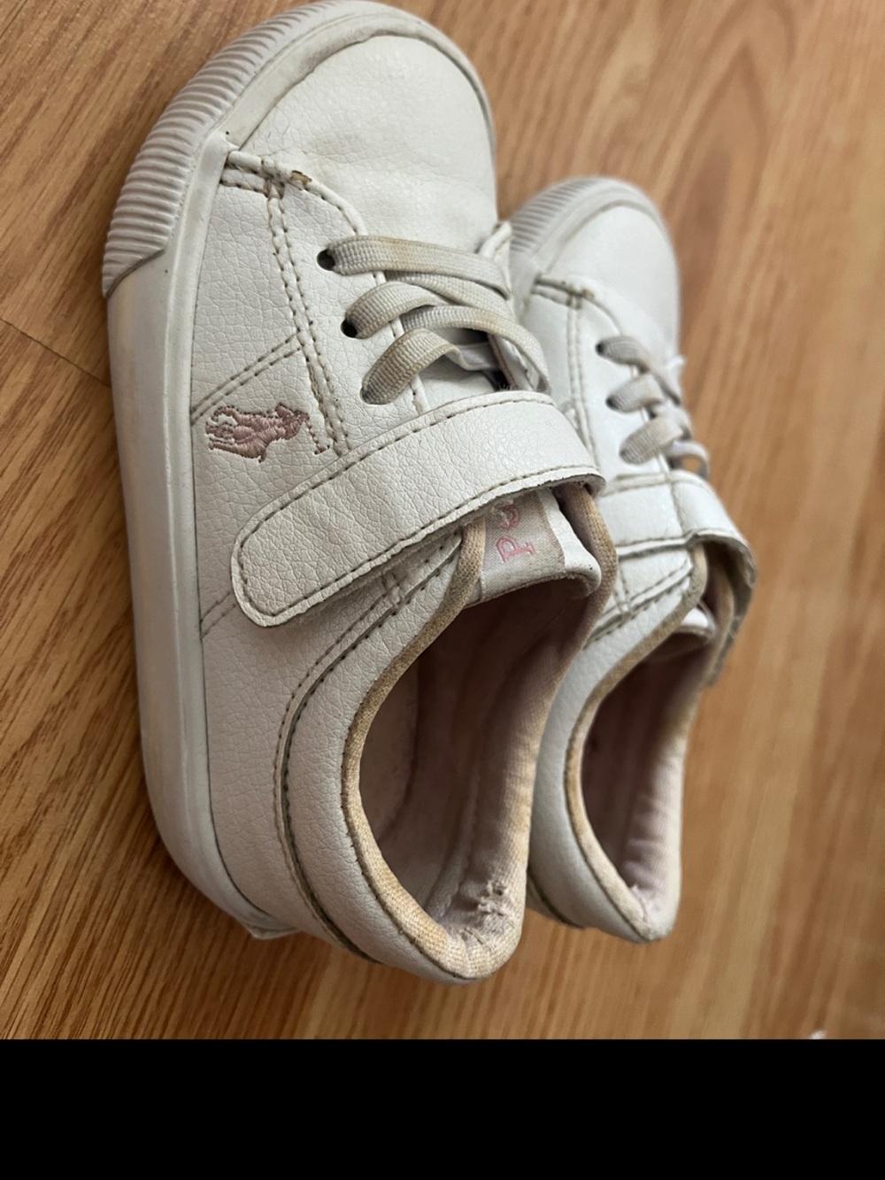 3 = $15 - Polo by Ralph Lauren Kids Cream/White Hook-and-Loop Sneakers
